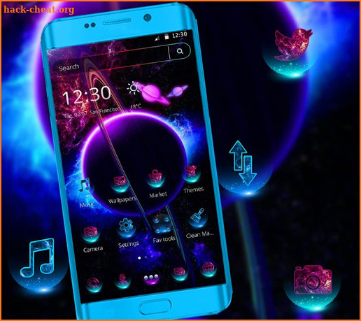 Earth Night Galaxy Theme screenshot
