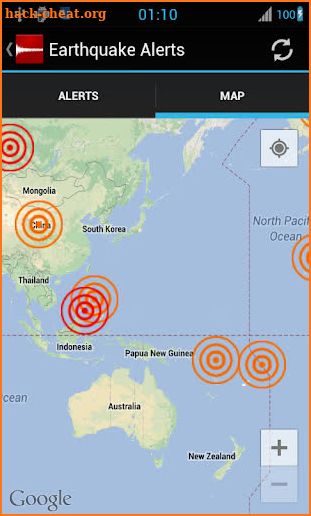 Earthquake Alerts Tracker screenshot