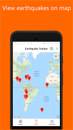 Earthquake Tracker - quake, map screenshot