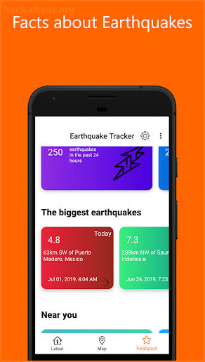 Earthquake Tracker - quake, map screenshot