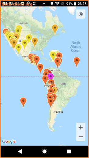 Earthquakes and Tsunamis Map screenshot