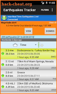 Earthquakes Tracker screenshot