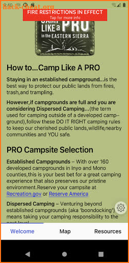 Eastern Sierra Camping screenshot