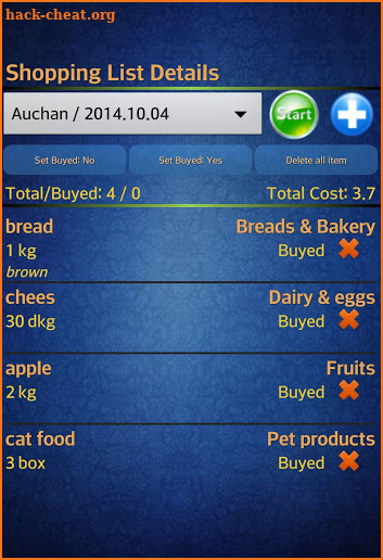 Easy Android Shopping List Pro screenshot