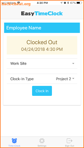 Easy Time Clock screenshot