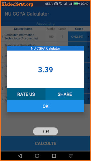 EasyCGPA - NU CGPA Calculator screenshot