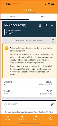 Eaton Community Bank screenshot