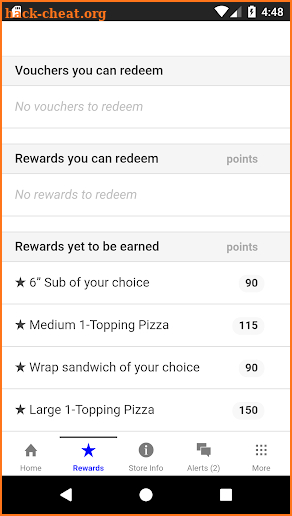 Eaton's Pizza Rewards screenshot