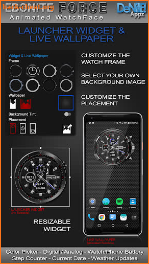 Ebonite Force HD WatchFace screenshot
