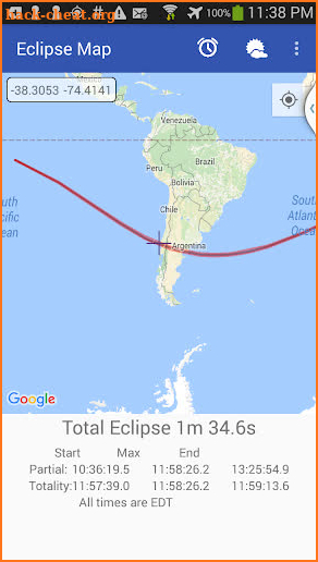 Eclipse Map screenshot
