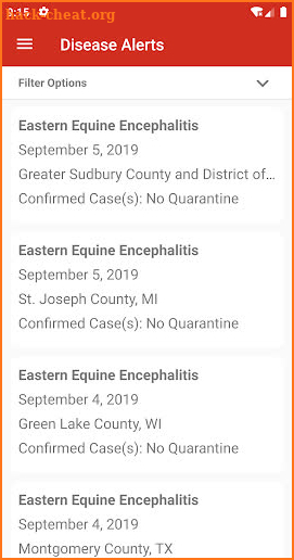 EDCC Disease Alerts screenshot