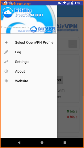 Eddie - AirVPN official OpenVPN GUI screenshot