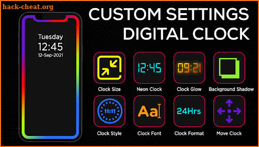 Edge Lighting Wallpaper 2021 - Digital Clocks screenshot