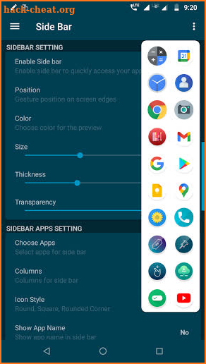 Edge Side Bar - Swipe Apps - App Shortcuts screenshot