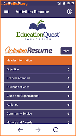 EducationQuest Foundation screenshot