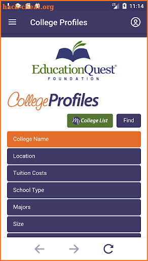 EducationQuest Foundation screenshot