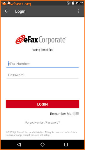 eFax Corporate Mobile App screenshot