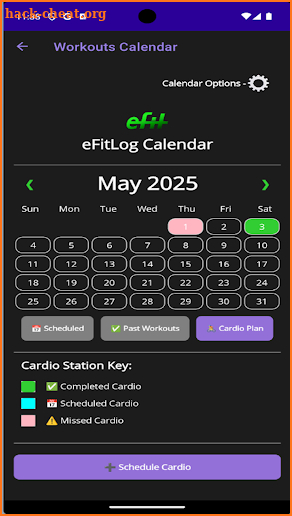 eFitLog screenshot