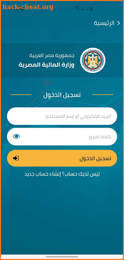Egyptian Ministry of Finance screenshot