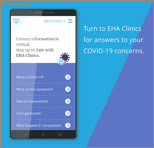 EHA Clinics HealthMate screenshot