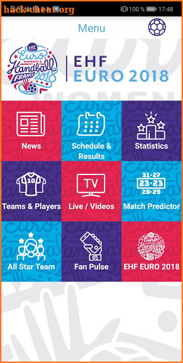 EHF EURO 2018 screenshot