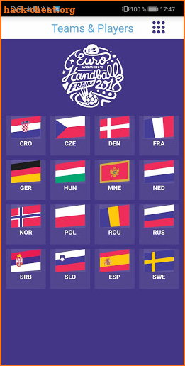 EHF EURO 2018 screenshot
