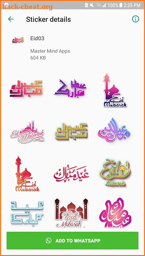 Eid Mubarak 2019 stickers - WAStickerApps eid screenshot