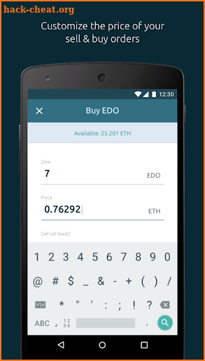 Eidoo exchange preview screenshot