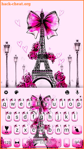 Eiffel Tower Bowknot Keyboard Theme screenshot