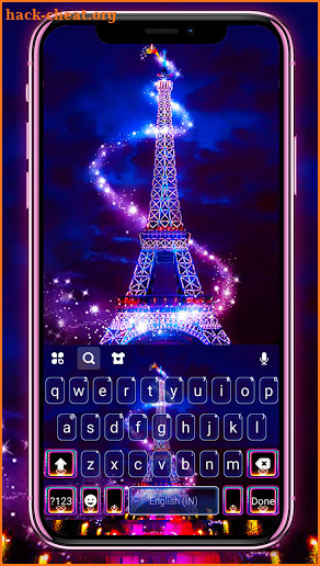 Eiffel Tower Night Keyboard Background screenshot