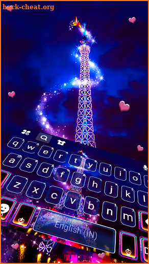 Eiffel Tower Night Keyboard Background screenshot