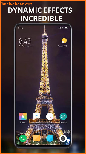 Eiffel Tower Night Light Show Live Wallpaper screenshot