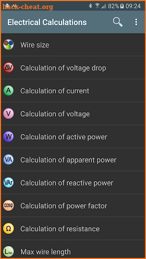 Electrical Calculations PRO Key screenshot