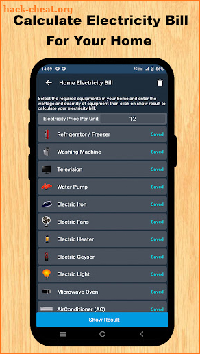 Electricity Calculator PRO screenshot