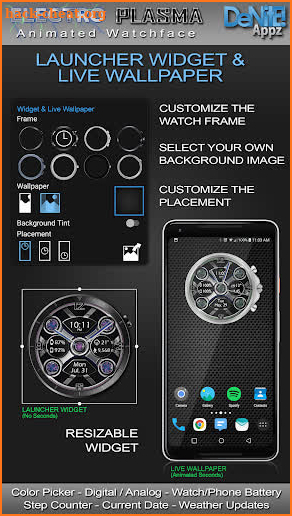 Electro Plasma HD Watch Face Widget Live Wallpaper screenshot
