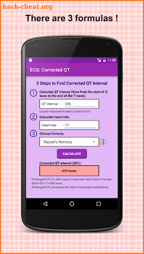 Electrocardiogram (ECG) Rhythm App: Corrected QT screenshot