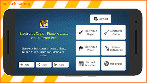 Electronic Organ, Piano, Guitar, violin, Drum Pad screenshot