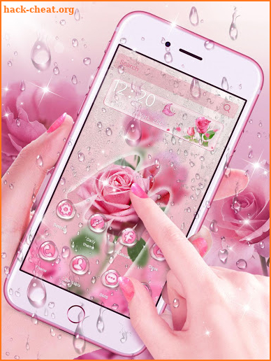 Elegant 3D Pink Rose Theme screenshot