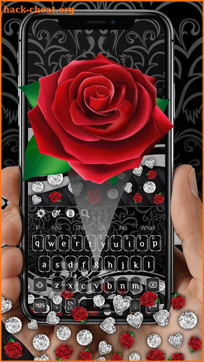 Elegant Black Rose Gravity Keyboard Theme🌹 screenshot