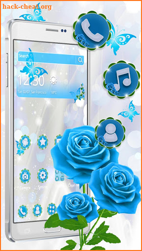 Elegant Blue Rose Theme🌹 screenshot