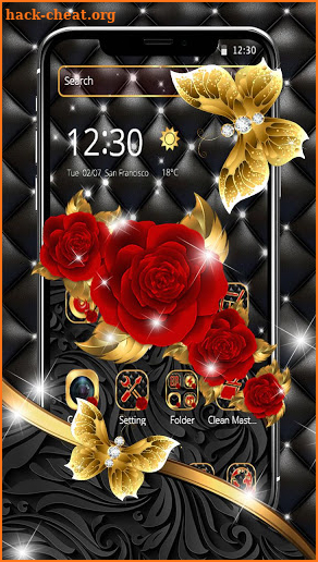 Elegant Luxurious Red Rose Theme🌹 screenshot