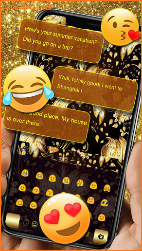 Elegant Luxury Golden Flower Keyboard screenshot