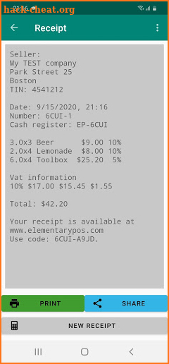 Elementary POS Free - a simple cash register screenshot