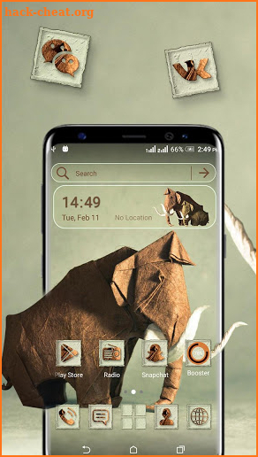 Elephant Paper Craft Launcher Theme screenshot