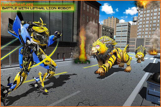 Elephant Robot Vs Lion Robot Transform War Games screenshot