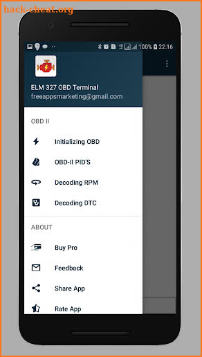 elm327 obd terminal screenshot