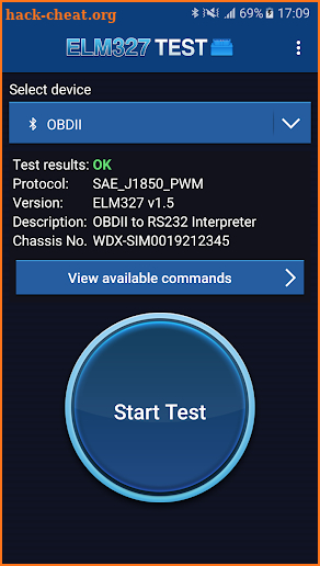 ELM327 Test screenshot