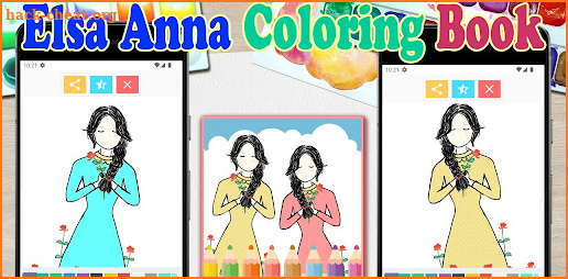 Elsa and Anna Coloring Book screenshot