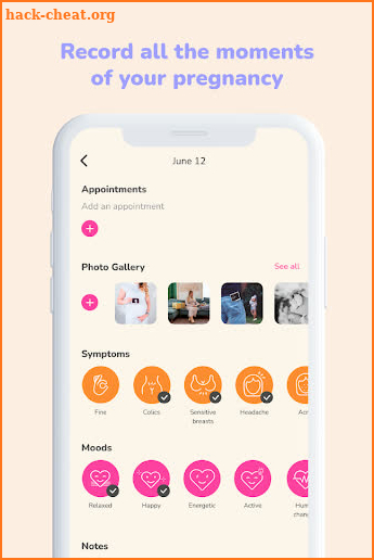 EMA: Pregnancy monitoring app screenshot