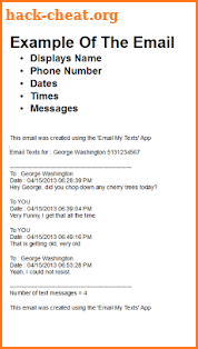 Email My Texts screenshot